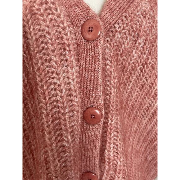 Sezane Sweater Cardigan Fuzzy Wool Mohair Ribbed Knit Achille - Picture 4 of 13